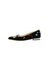 ABSTRACT KITTY VELVET FLATS 38.5