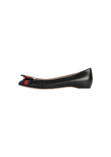LEATHER WEB BALLET FLATS 39