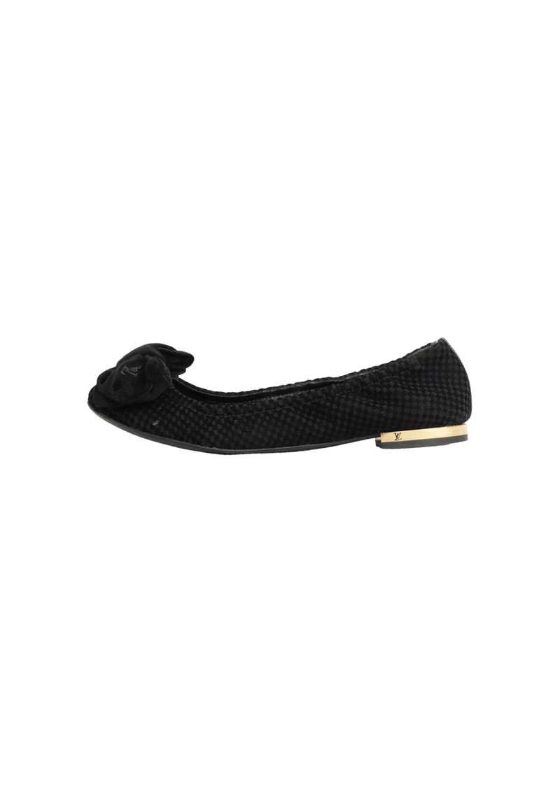 VELVET BOW BALLET FLATS 34.5