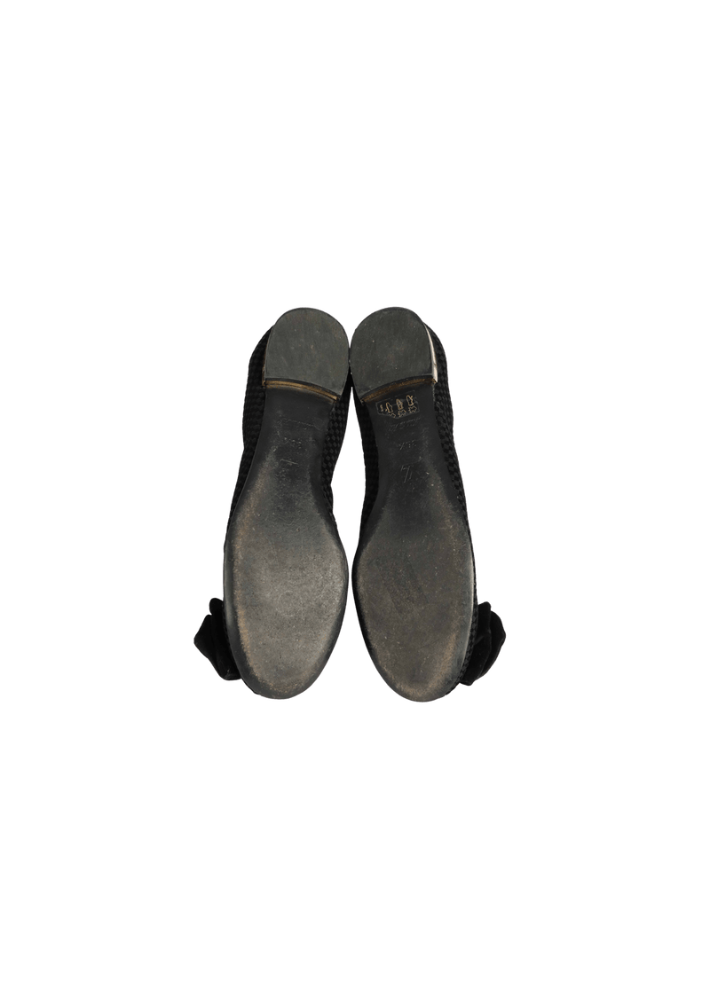 VELVET BOW BALLET FLATS 34.5