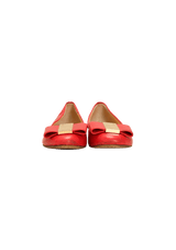 LEATHER BOW BALLET FLATS 35