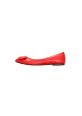 LEATHER BOW BALLET FLATS 35