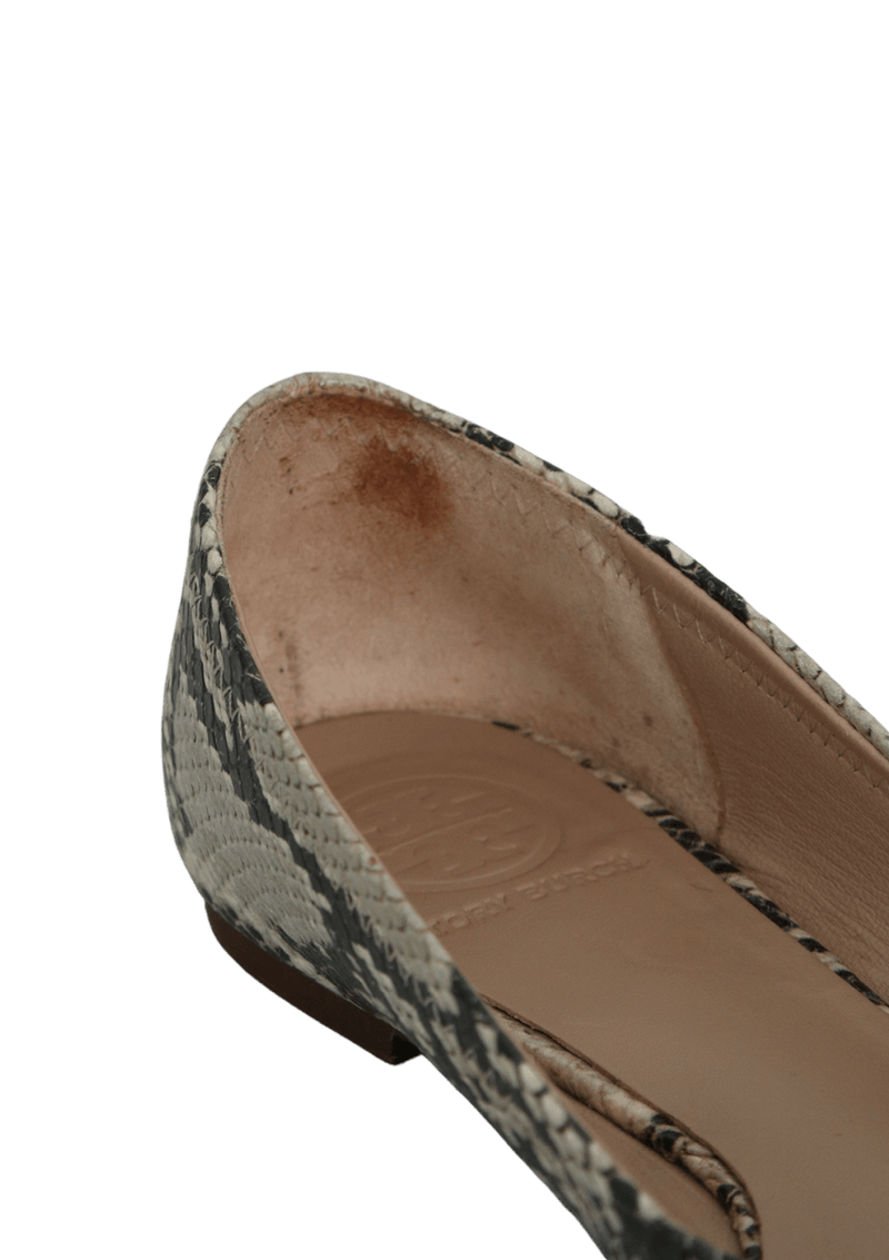 Tory burch best sale minnie snakeskin flats