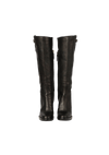 CHECK LEATHER BOOTS 36