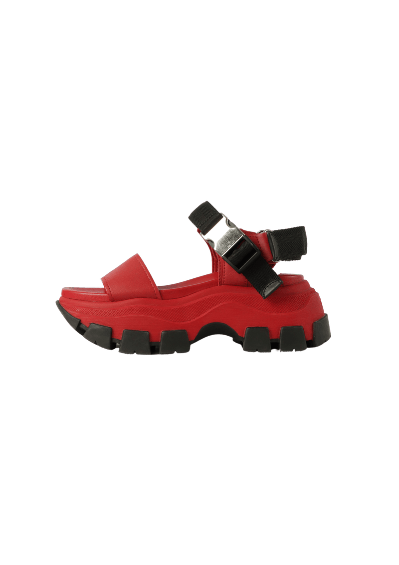 SAPATO PRADA PEGASUS MONOLITH SANDALS 35.5 VERMELHO ORIGINAL Gringa