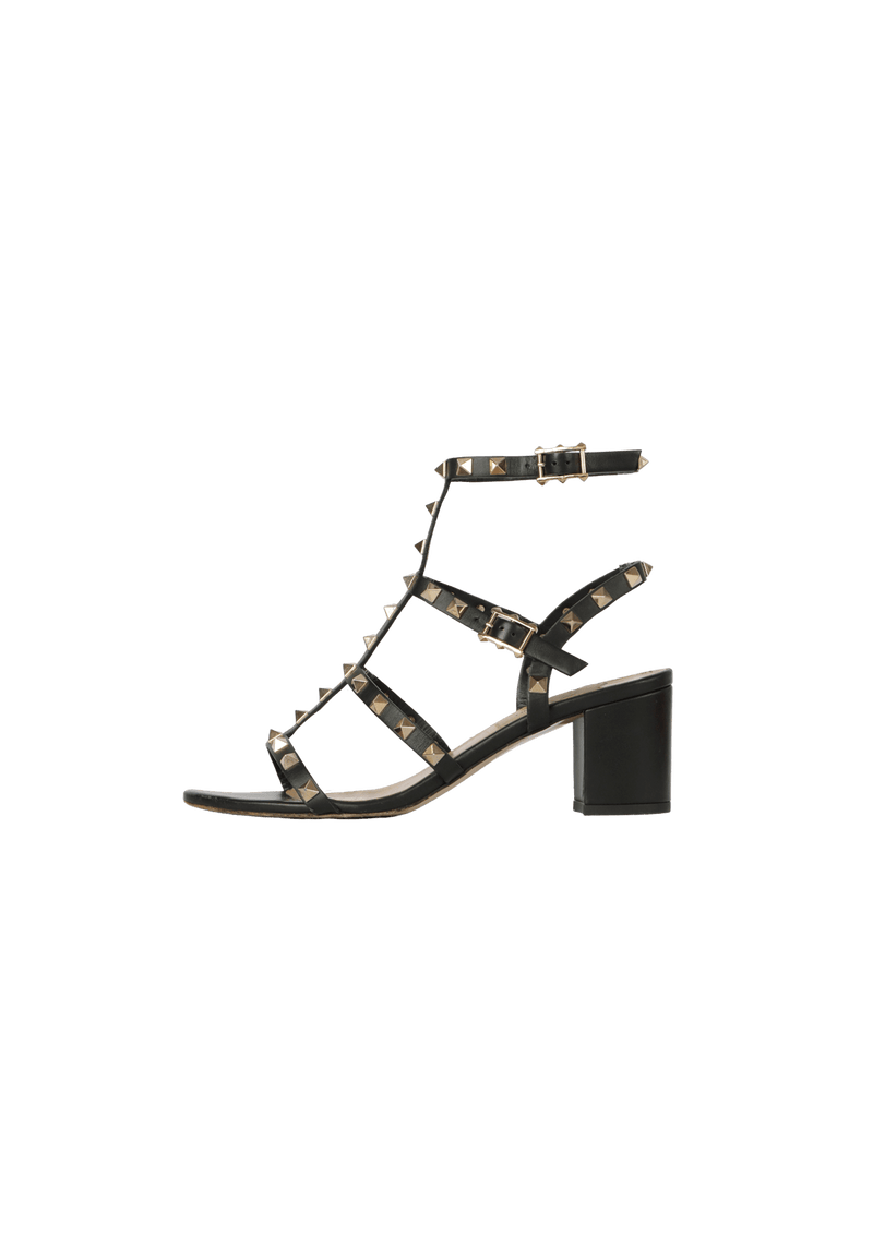 SAPATO VALENTINO ROCKSTUD CAGE OLIVIA SANDALS 36.5 PRETO ORIGINAL