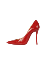 SCARPIN CHRISTIAN LOUBOUTIN PATENT DECOLTISH 100 PUMPS 36 VERMELHO