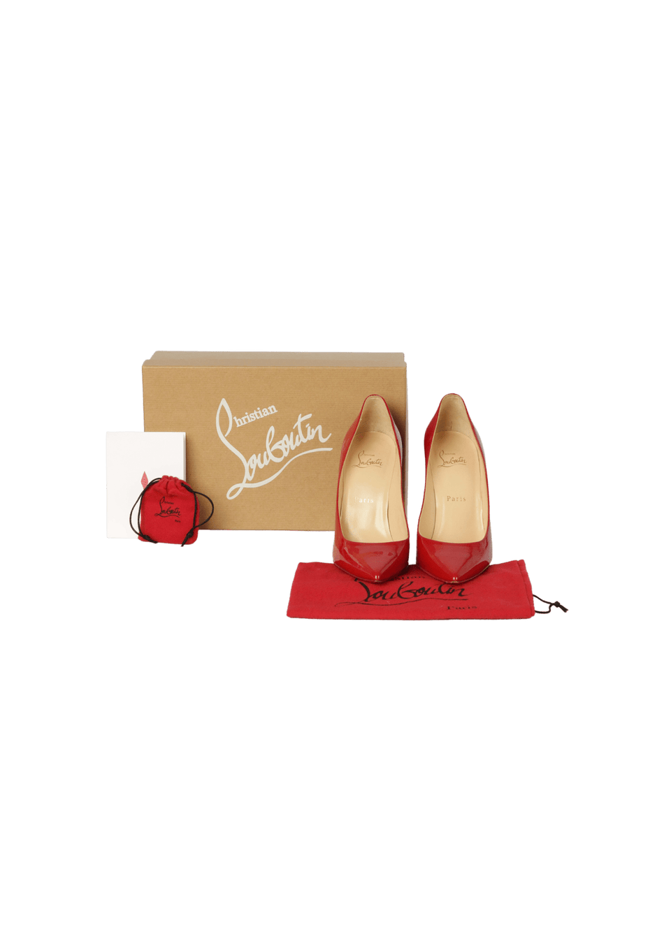 SCARPIN CHRISTIAN LOUBOUTIN PATENT DECOLTISH 100 PUMPS 36 VERMELHO