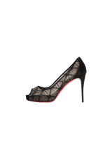 VERY LACE PEEP TOE 100 PUMPS 36