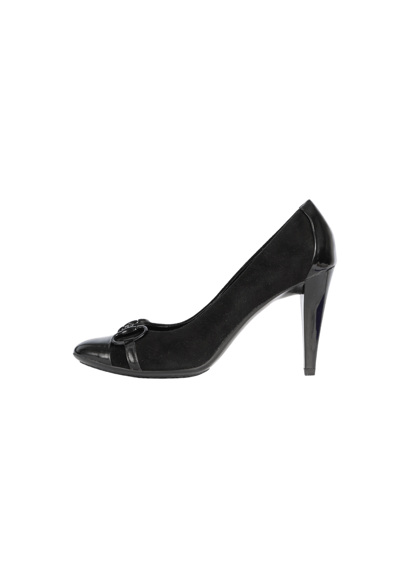 PATENT LEATHER HORSEBIT PUMPS 34.5