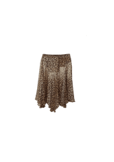 LEOPARD SILK KNEE-LENGTH SKIRT 36