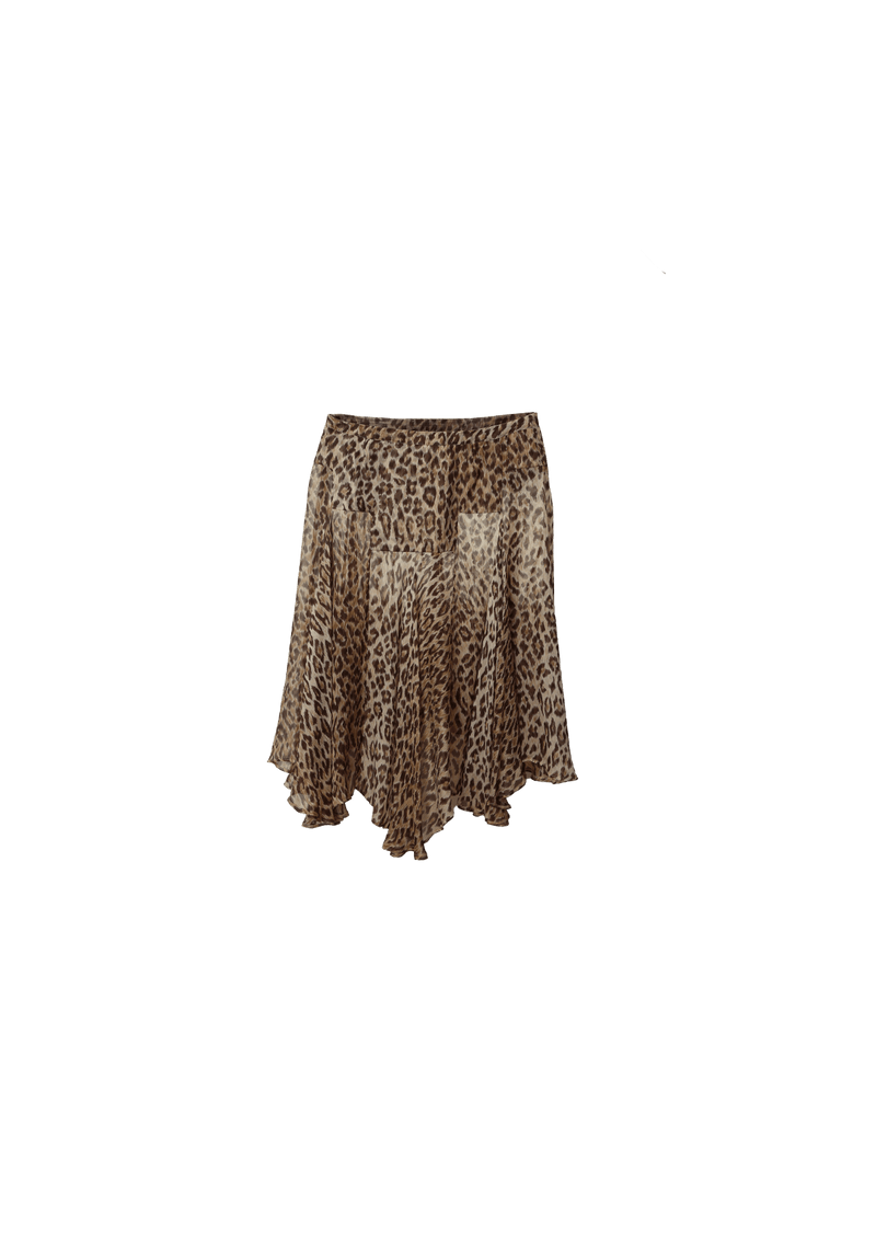 LEOPARD SILK KNEE-LENGTH SKIRT 36