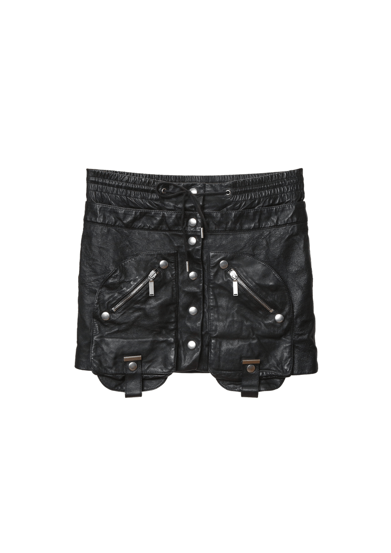 LEATHER MINI SKIRT 38