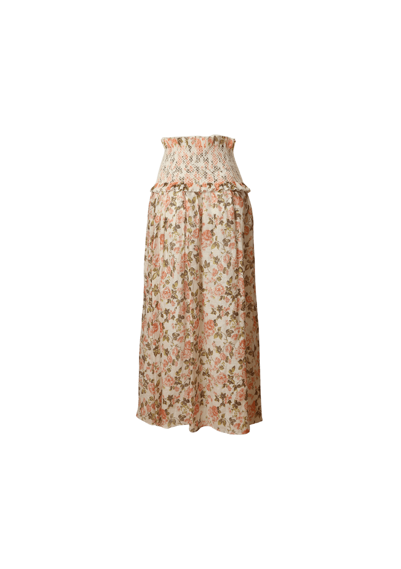 RADIATE SMOCKED FLORAL LONG SKIRT 36