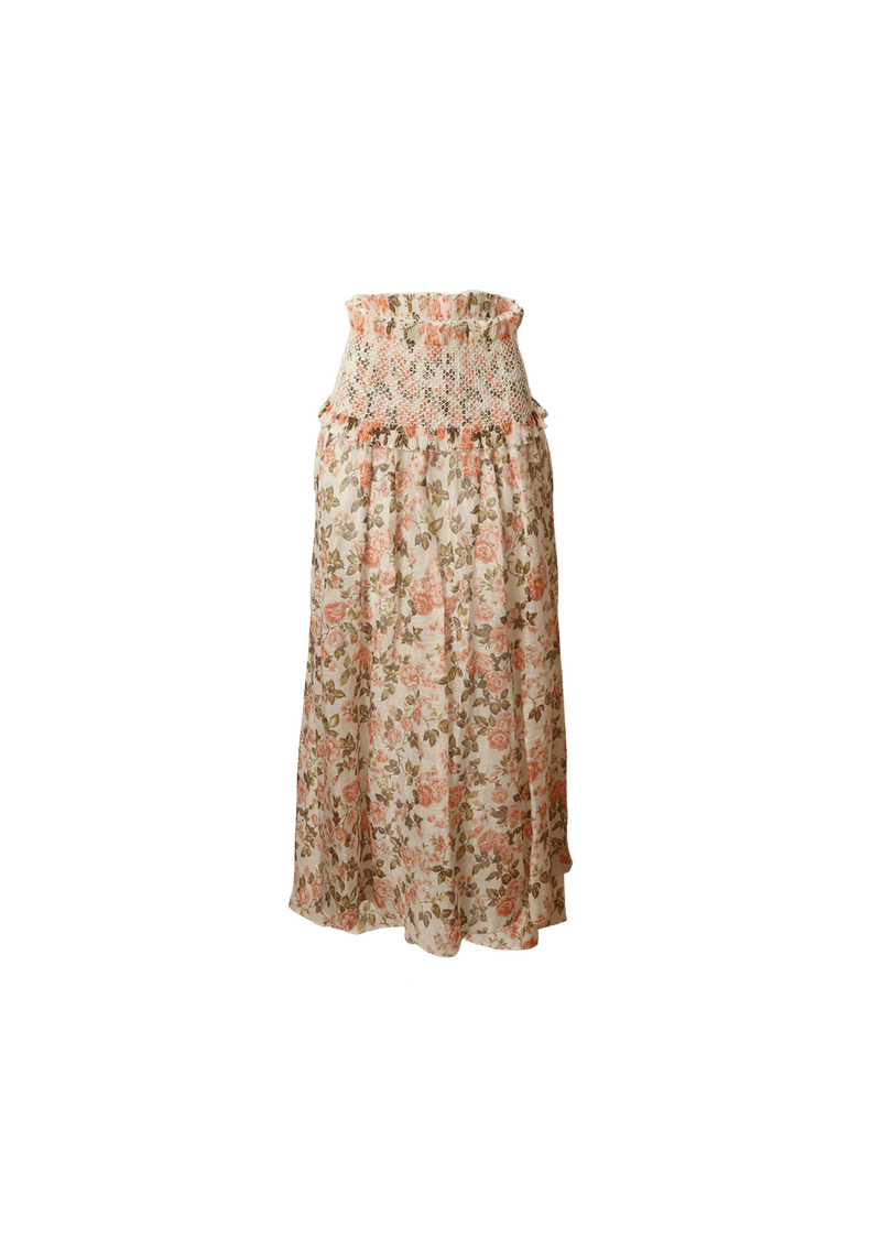 RADIATE SMOCKED FLORAL LONG SKIRT 36