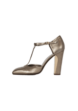 LEATHER T-STRAP PUMPS 38
