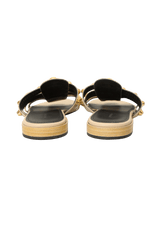 LEATHER STUDDED SLIDES 35.5