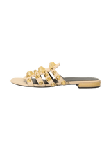 LEATHER STUDDED SLIDES 35.5