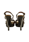 CHECK LEATHER SANDALS 35