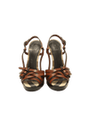 CHECK LEATHER SANDALS 35