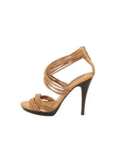 LEATHER CRISSCROSS SANDALS 38