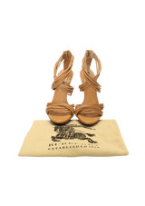 LEATHER CRISSCROSS SANDALS 38