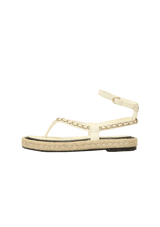 CHAIN CC THONG ESPADRILLE SANDALS 36