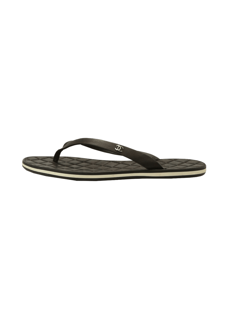 INTERLOCKING CC LOGO FLIP FLOPS 35.5