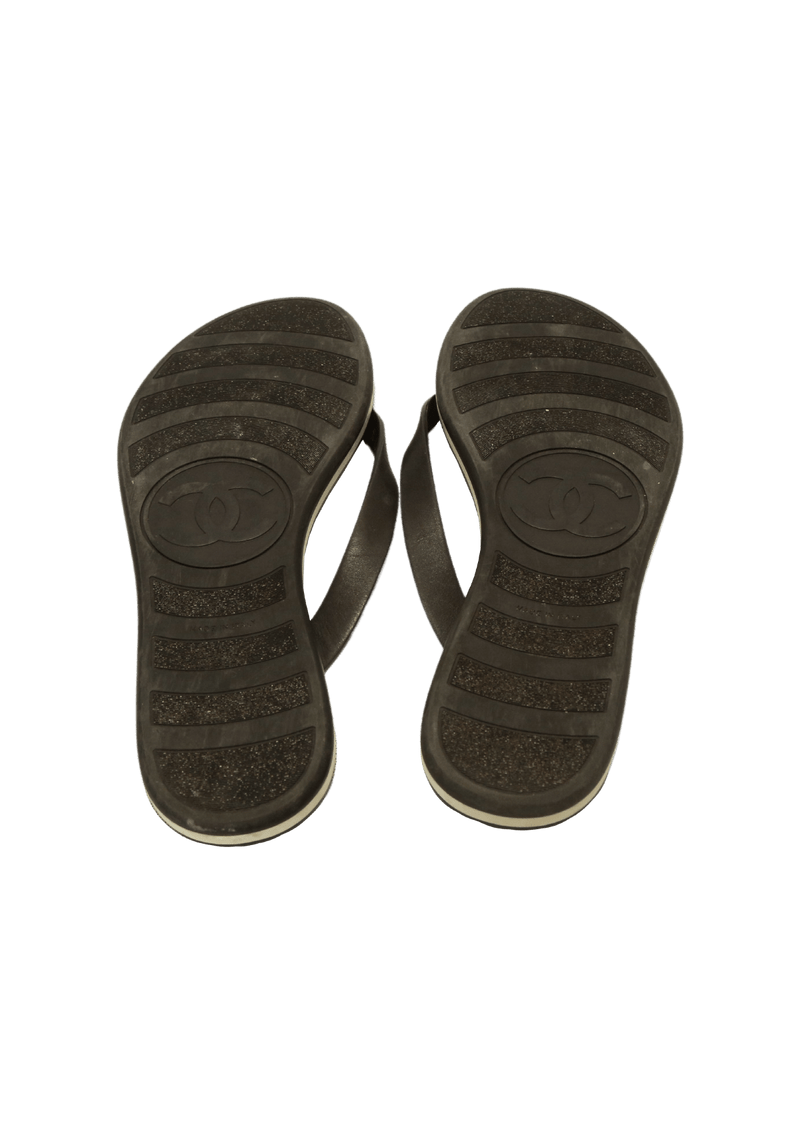 INTERLOCKING CC LOGO FLIP FLOPS 35.5