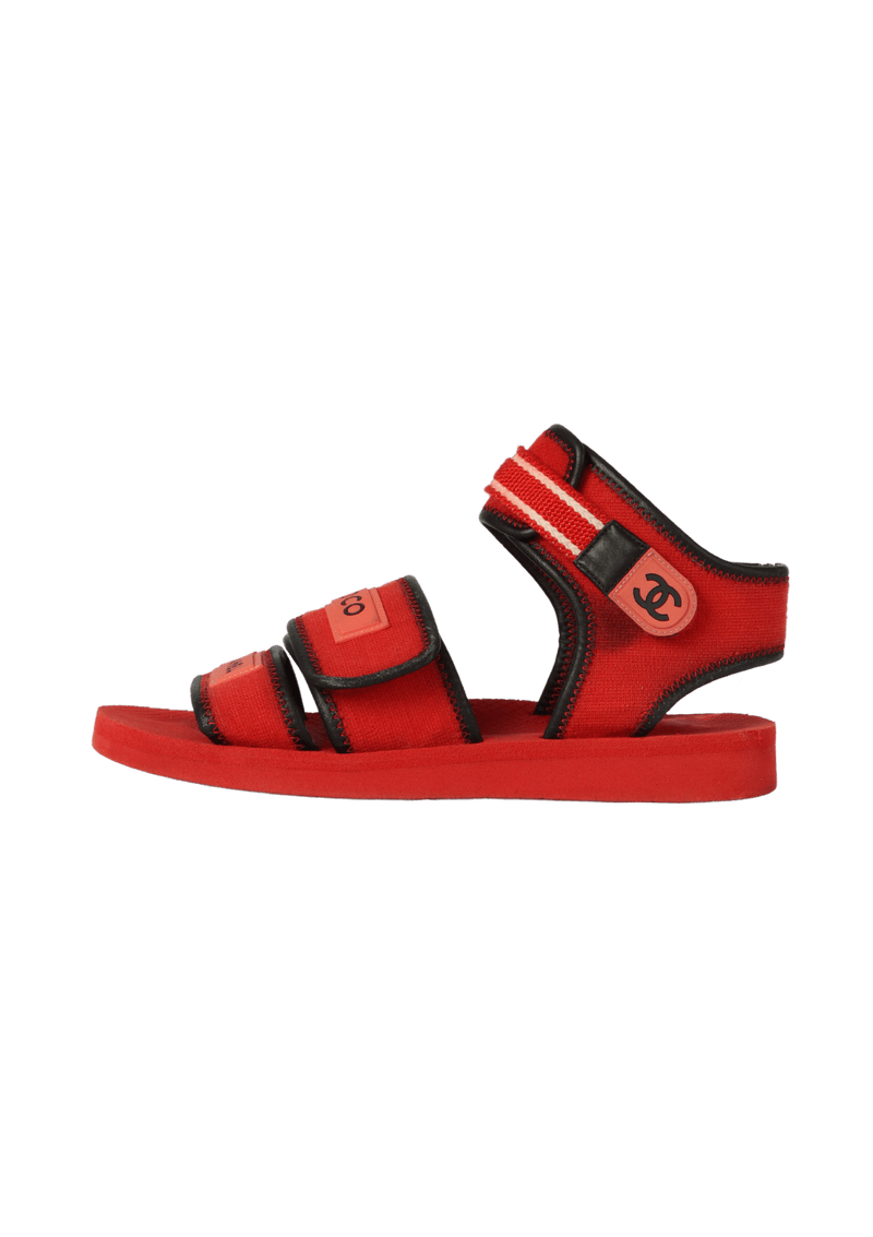 Coco chanel red sandals sale