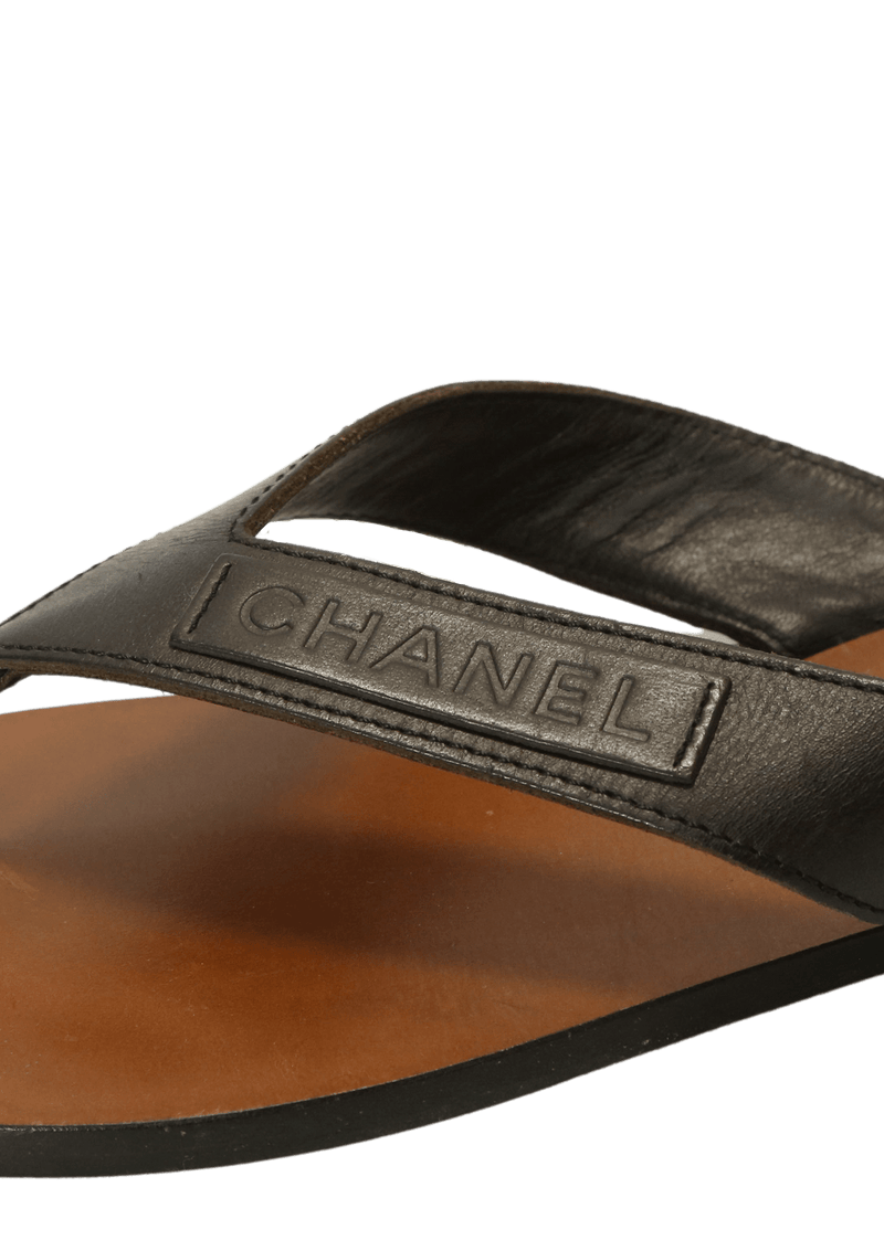 LEATHER LOGO FLATS 37.5