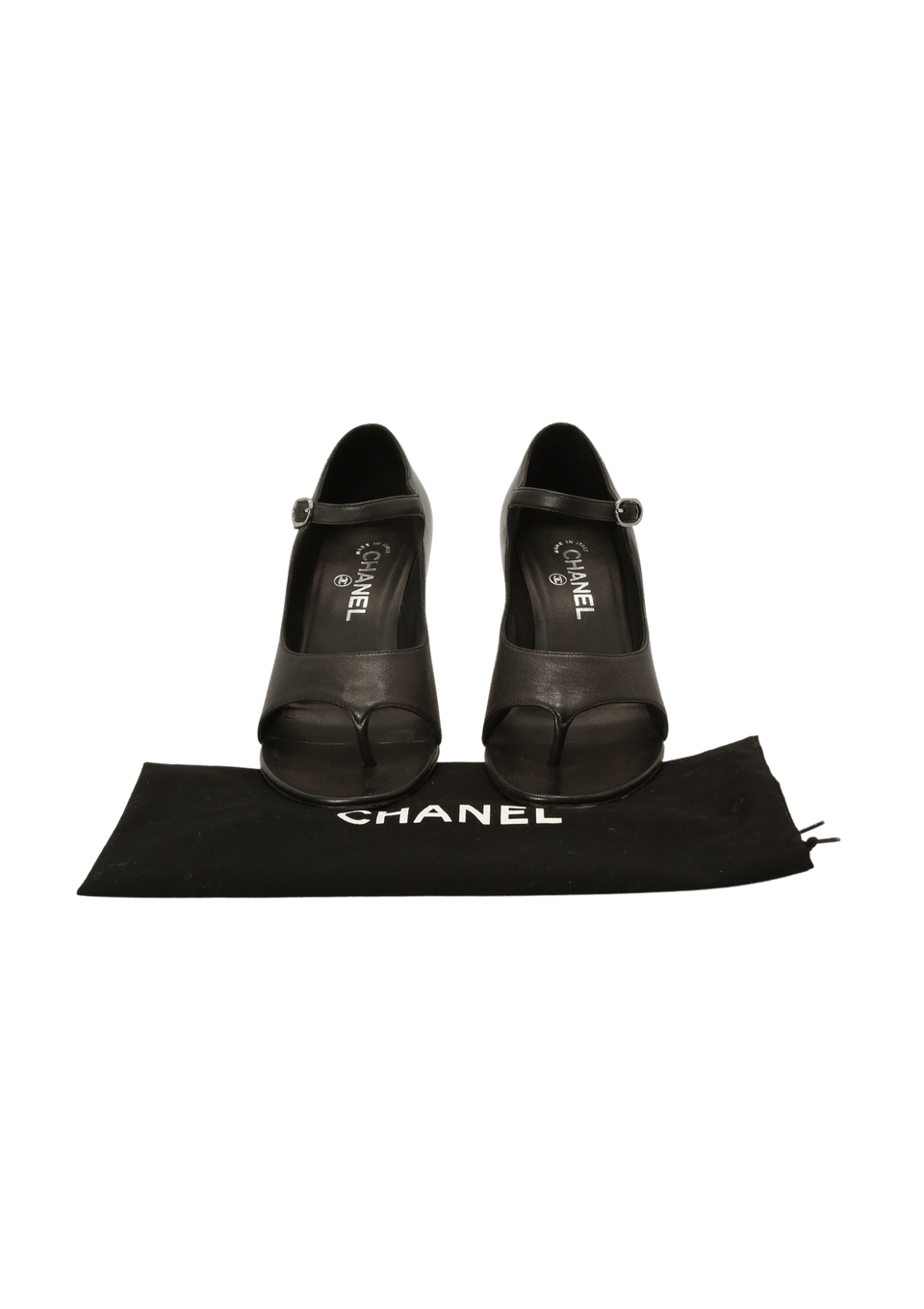 Sandália Chanel Leather Sandals 37 Preta Original – Gringa