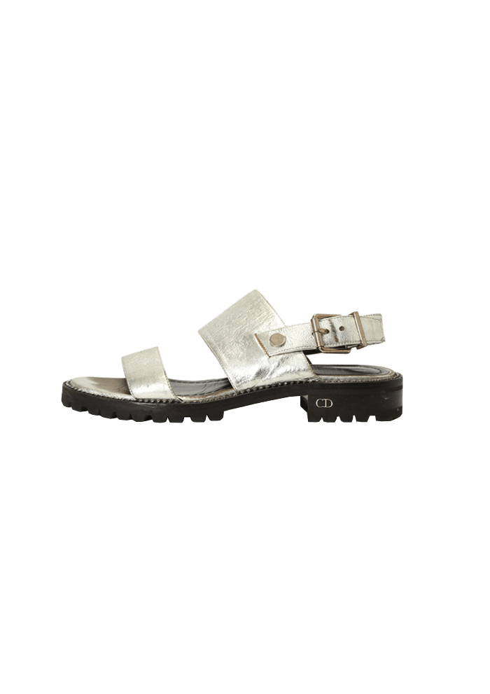 METALLIC SLINGBACK SANDALS 37