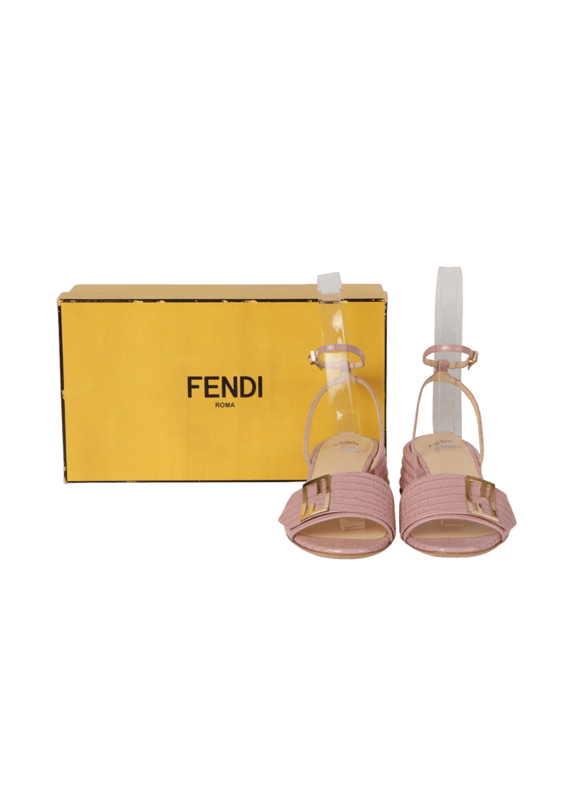 CROCODILE EMBOSSED SANDALS 40