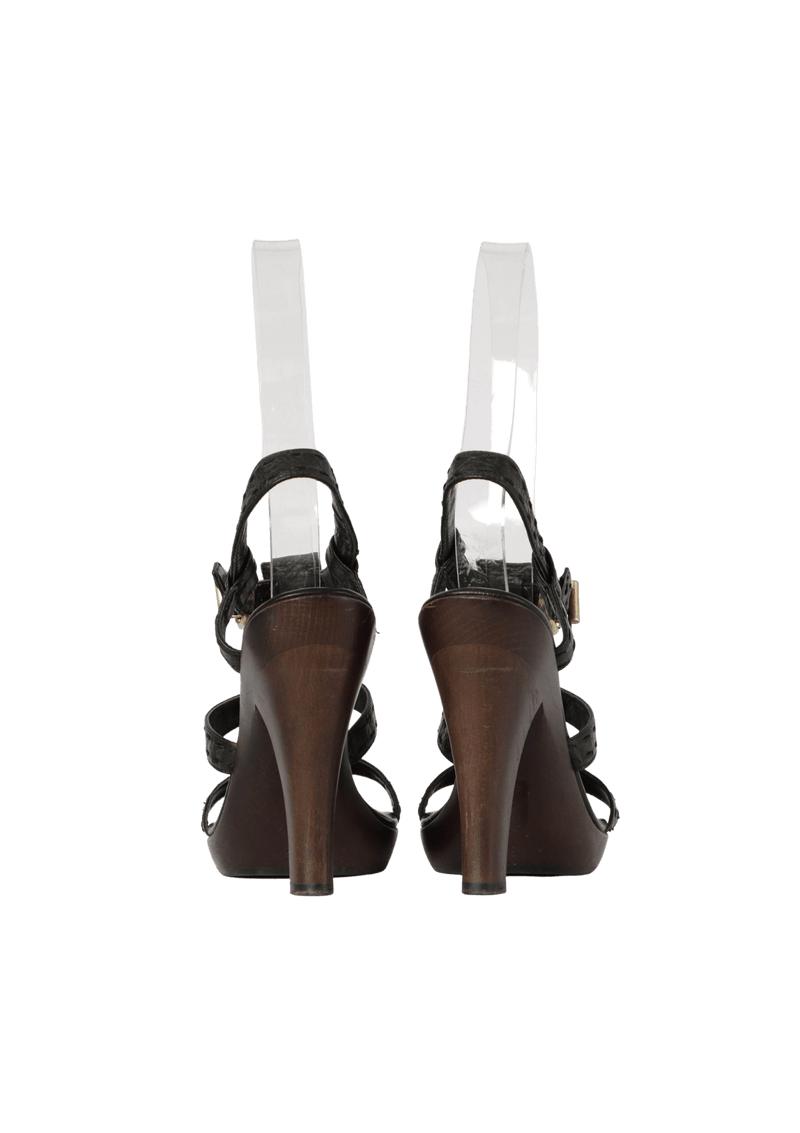 LEATHER SLINGBACK SANDALS 35