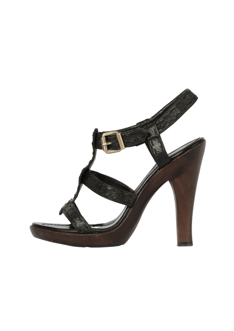 LEATHER SLINGBACK SANDALS 35