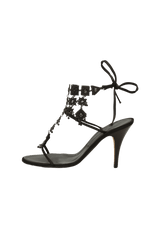 LEATHER T STRAP SANDALS 37