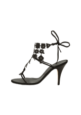 LEATHER T STRAP SANDALS 37