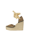 GG ANKLE WRAP PLATFORM ESPADRILLE WEDGES 36