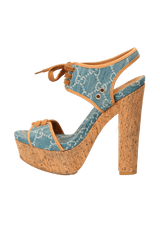 GG DENIM SANDALS 38.5