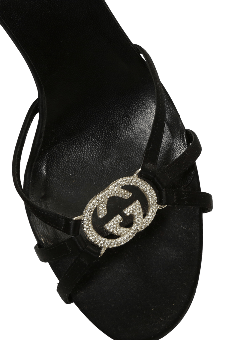 GG MARMONT CRYSTAL OPEN TOE MULES  39.5