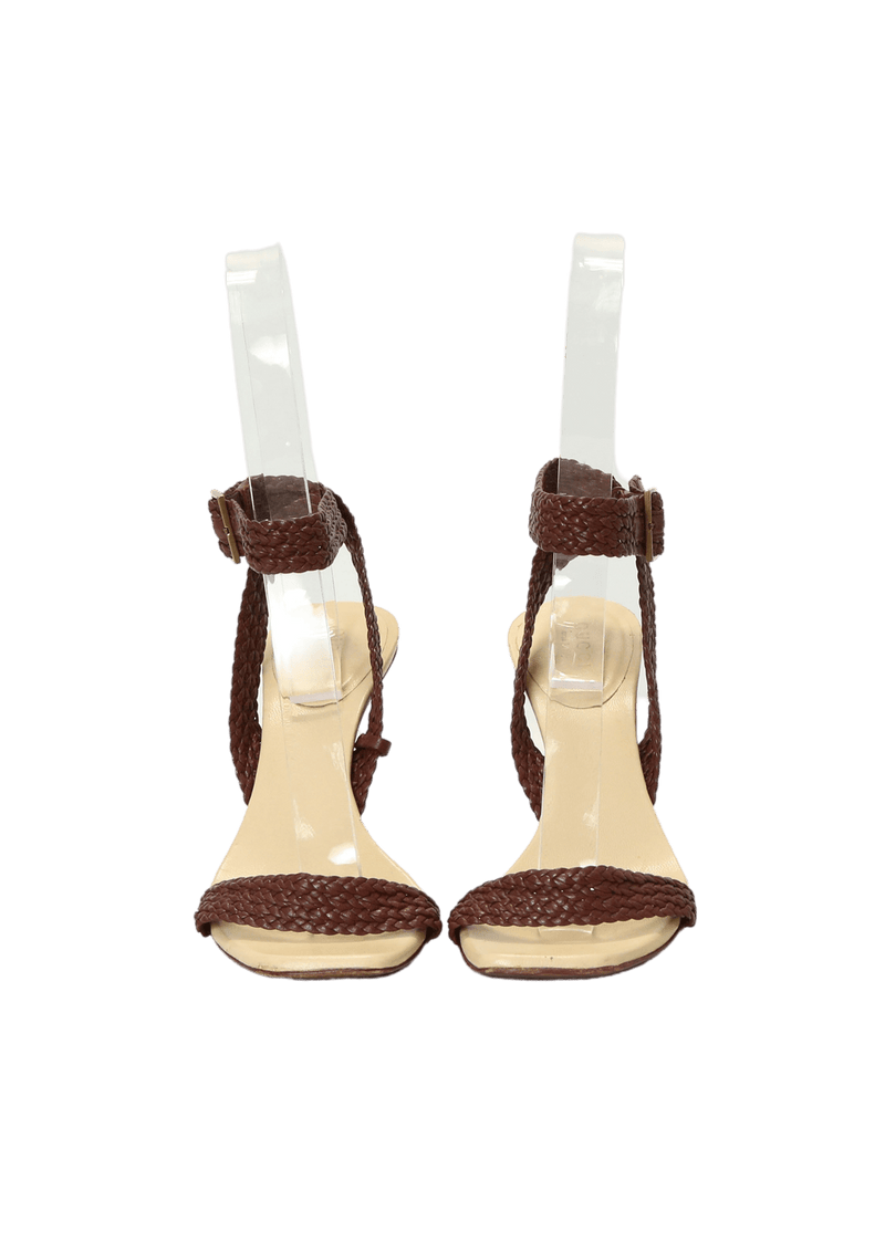 LEATHER BRAIDED SANDALS 34.5