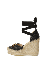 LEATHER PLATFORM ESPADRILLE 35