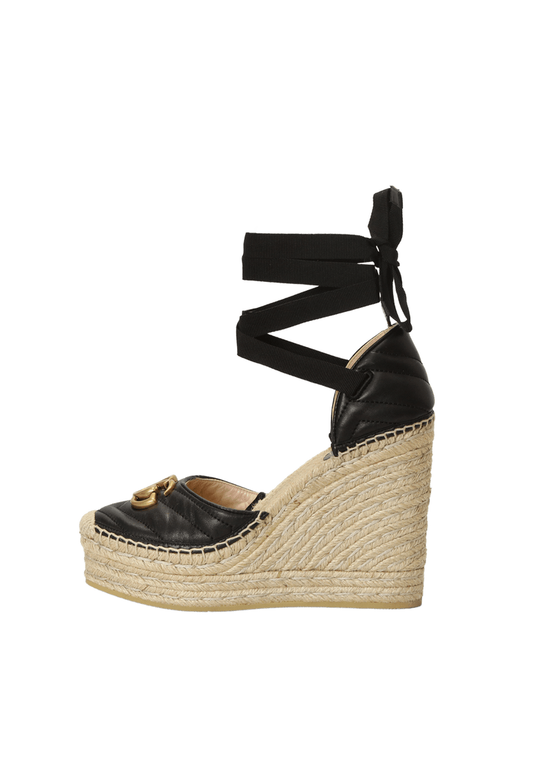 LEATHER PLATFORM ESPADRILLE 35