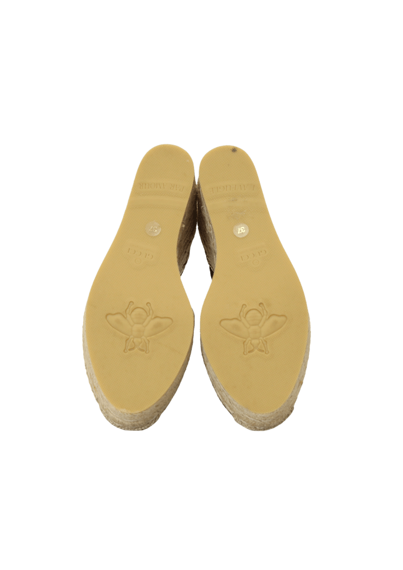 LEATHER PLATFORM ESPADRILLE 35