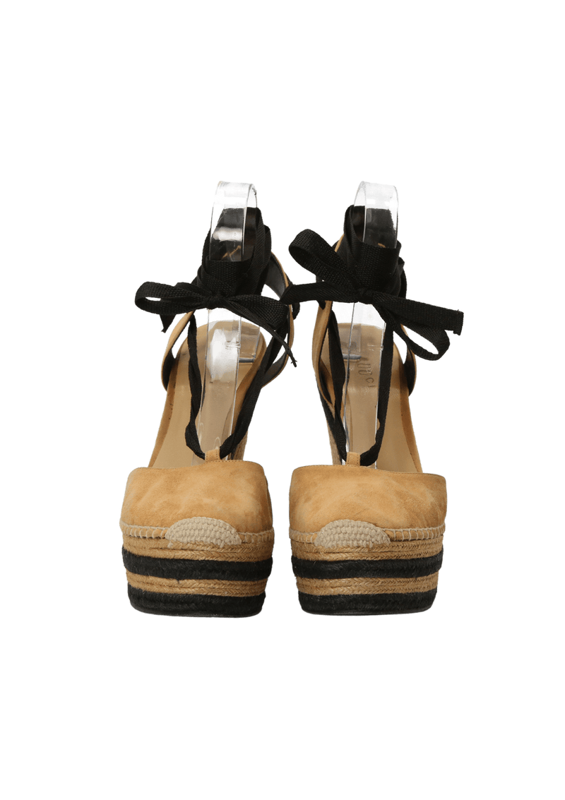 SUEDE ANKLE WRAP ESPADRILLES 37