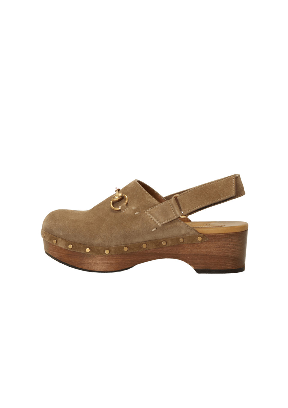 Sandália Gucci Suede Horsebit Amstel Sandals 35 Bege Original – Gringa