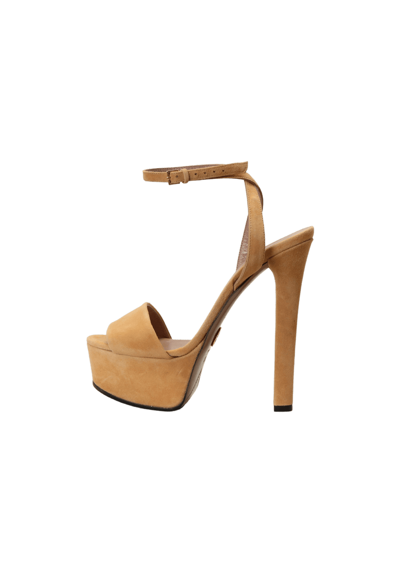 SUEDE PLATFORM SANDALS 35