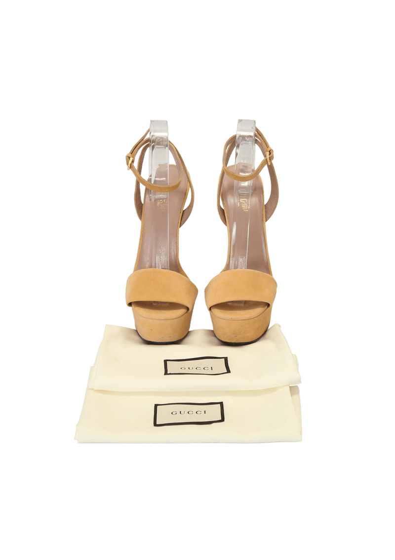 SUEDE PLATFORM SANDALS 35