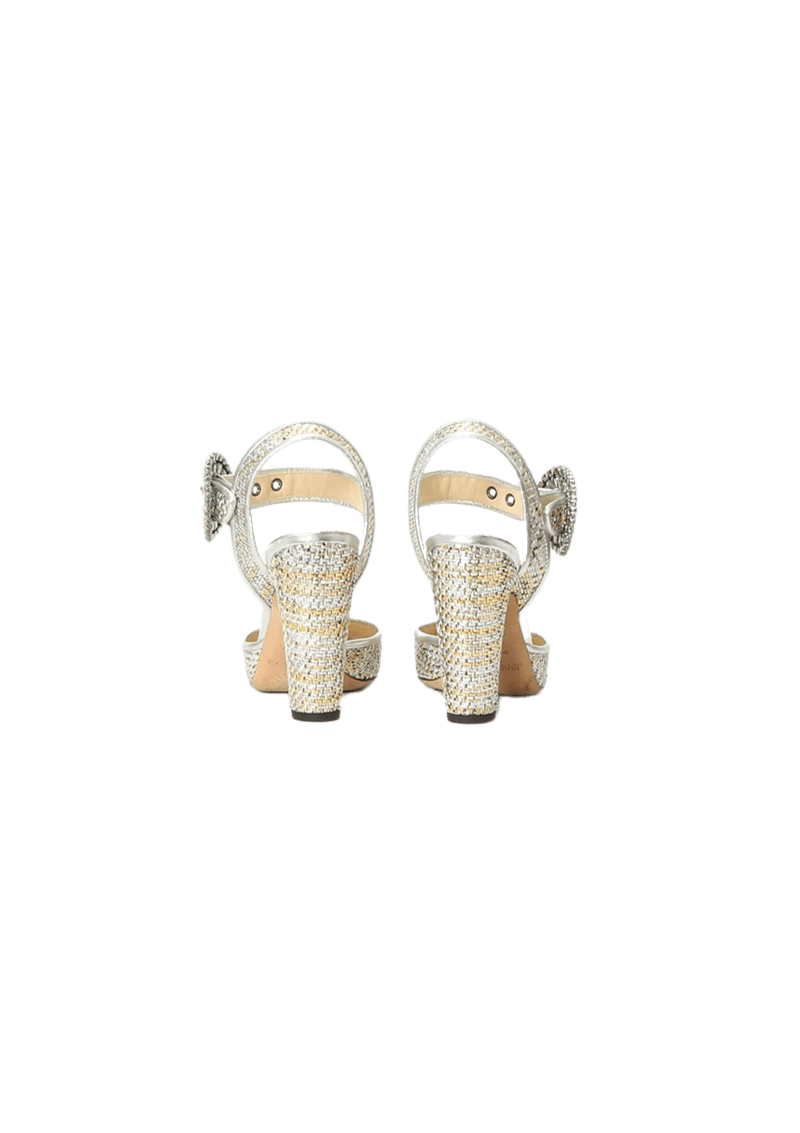 CRYSTAL EMBELLISHMENT SLINGBACK SANDALS 34